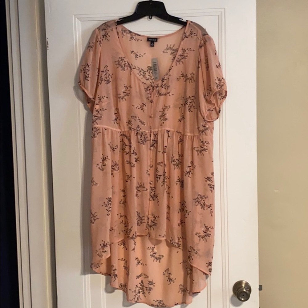 Torrid Pink Chiffon Baby Doll Shirt NWT